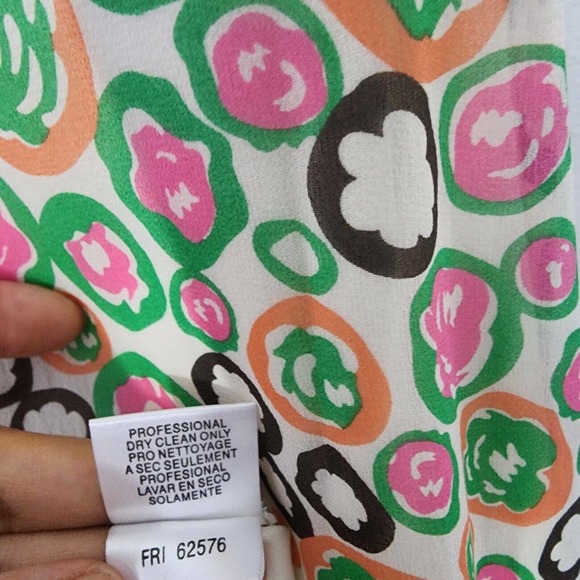 BCBGMaxAzria 100% Silk Floral Sequins Boho Dress Size 2 - Picture 9 of 10